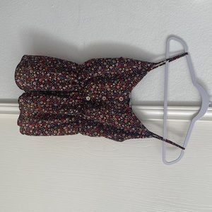 Blouse black with multiple flowers